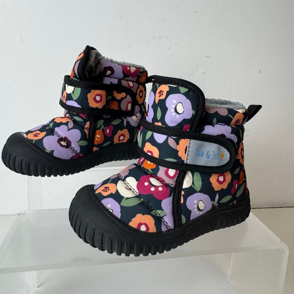 Jan & Jul Toddler Girls Winter Flowers Toasty-Dry Insulated Snow Boots Size 6